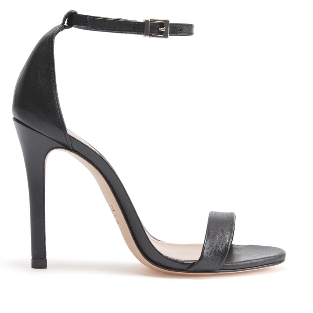 SCHUTZ NWOT Cadey Lee Leather Sandal Heel Black Size 7.5